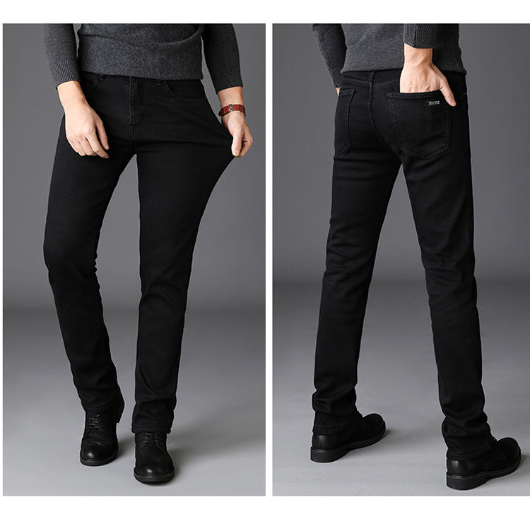 New Men's Jeans Slim Straight Black Pants For Men - Clothing Personality
