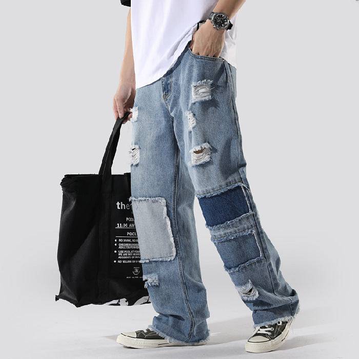 Ins French Overalls Men's Baggy Daddy Pants - Clothing Personality