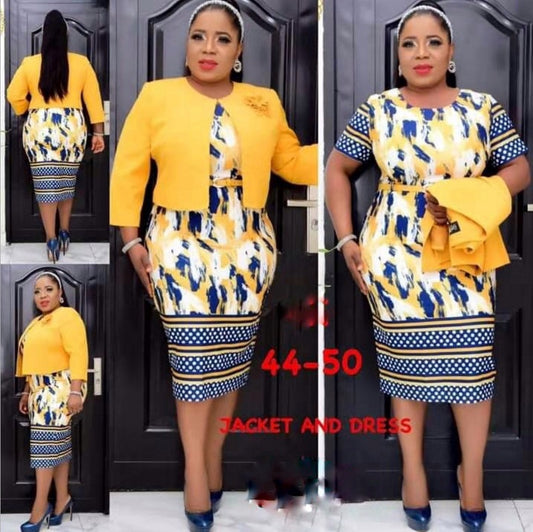 Printed Small Suit Dress Plus Size Women Suit Blazer Two-piece Matching Coordinating Set - Clothing Personality