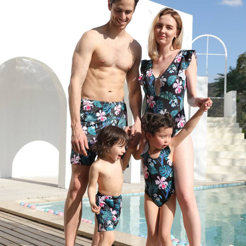 Parent-child Swimsuit Quick Dry Beach Pants Mid-child Swimsuit - Clothing Personality