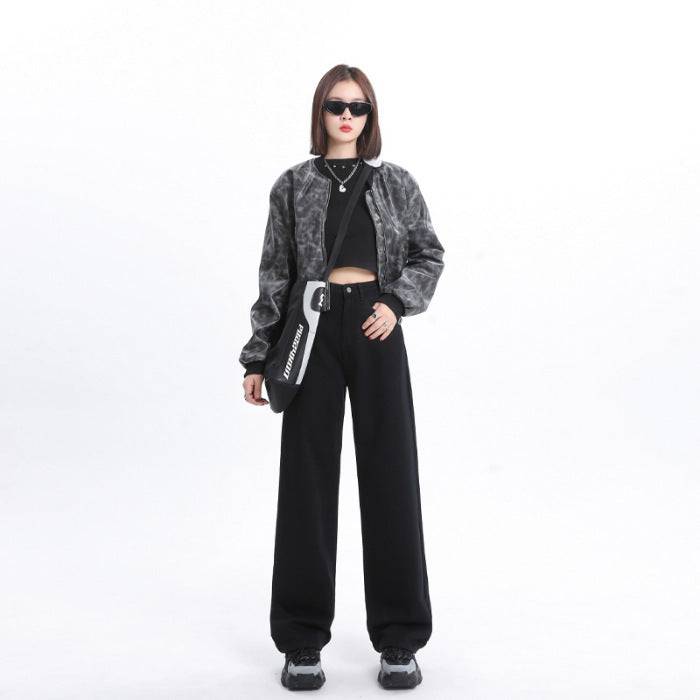 Spring And Autumn New Style White Wide Leg Jeans Women's Loose Straight - Clothing Personality