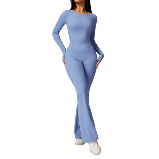 Leisure Horn Long Sleeve Yoga Jumpsuit - Clothing Personality