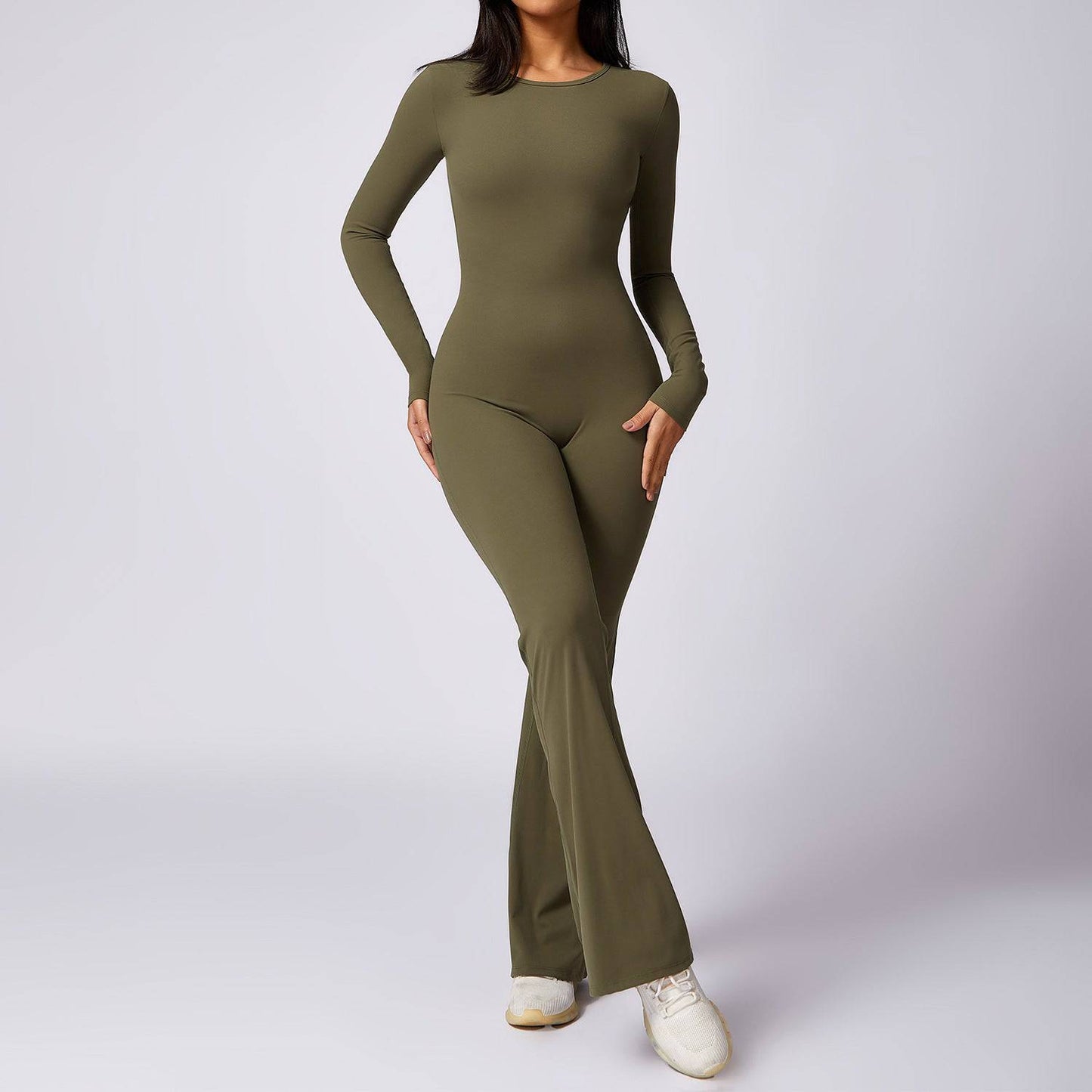 Leisure Horn Long Sleeve Yoga Jumpsuit - Clothing Personality