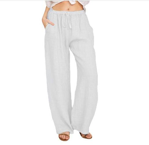 Women's Casual Cotton And Linen Loose Yoga Pants - Clothing Personality