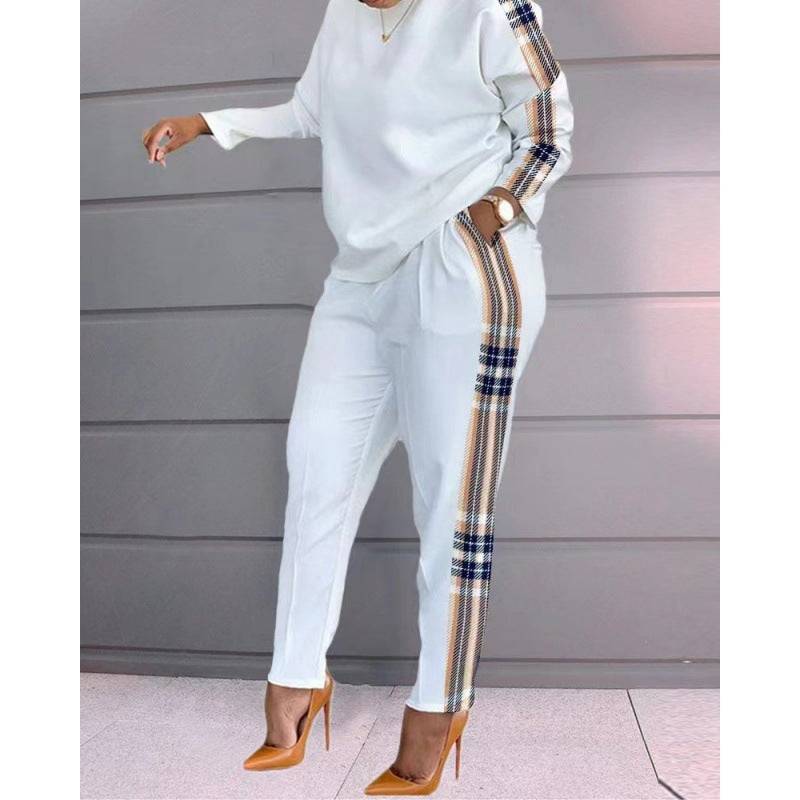 Women's Printed Heart Pants Set Long Sleeve Heart Message Loose-fitting Women's Casual Two-piece Suit - Clothing Personality
