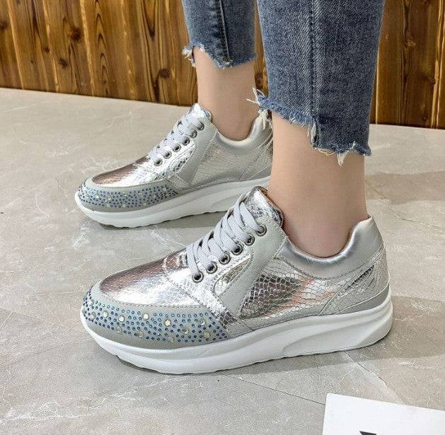 New Leisure Rhinestone Fashion Plus Size Women's Sports Running Shoes - Clothing Personality