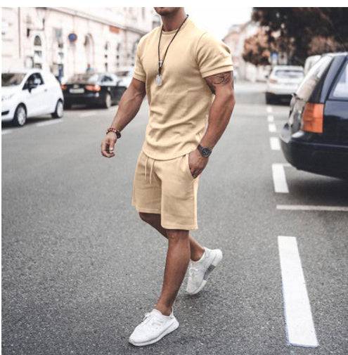 Men's Short Sleeve Shorts Set Two-Piece Sports And Leisure - Clothing Personality
