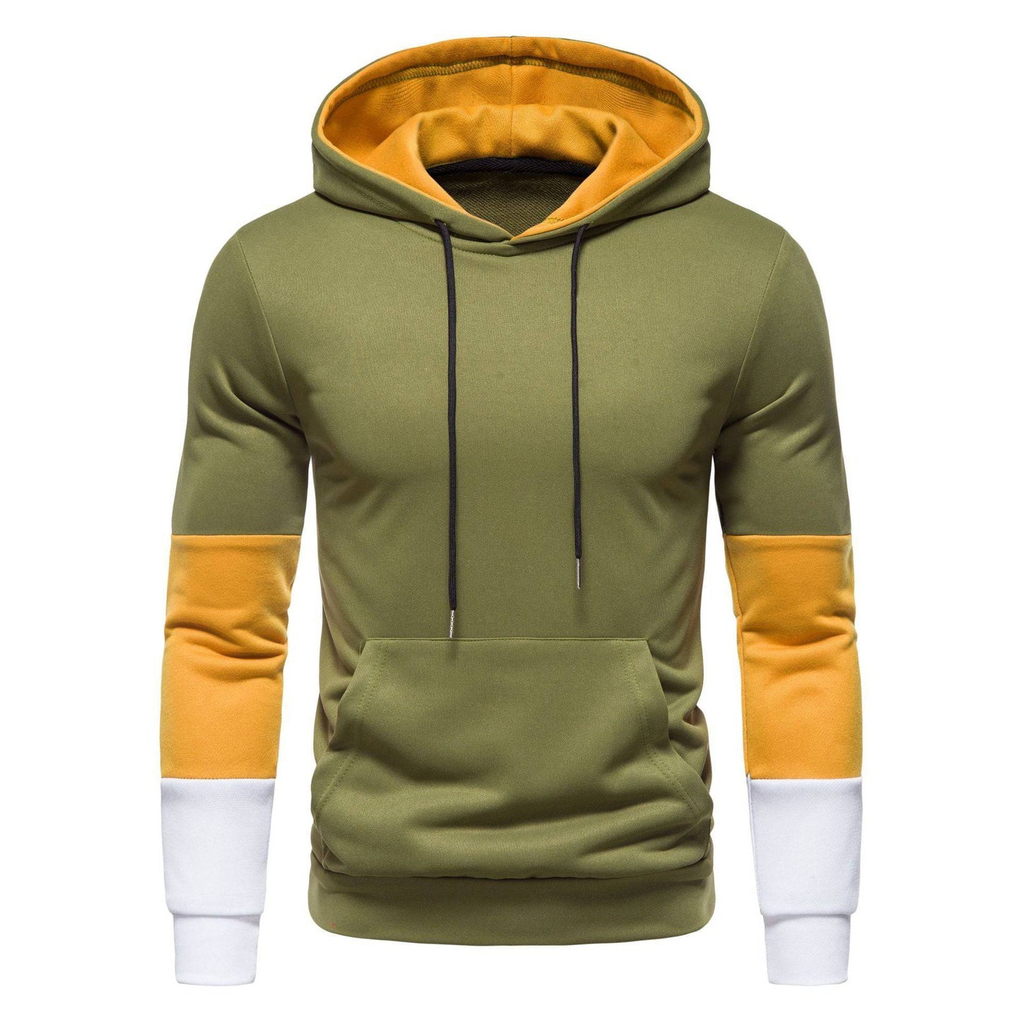 Hooded Men's Contrasting Color Stitching Sweater Jacket - Clothing Personality