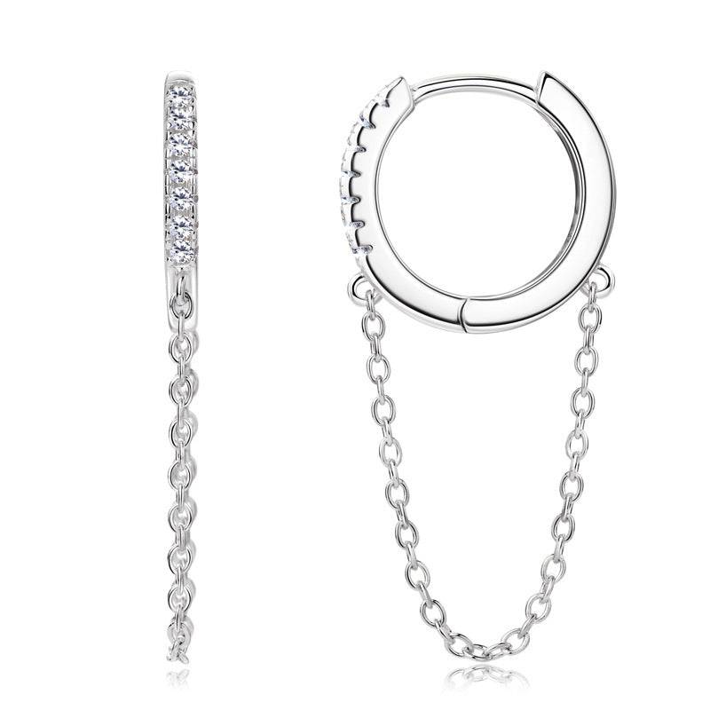 Fashion Personality Bling Diamond Earrings Tassel Chain Ear Ring - Clothing Personality