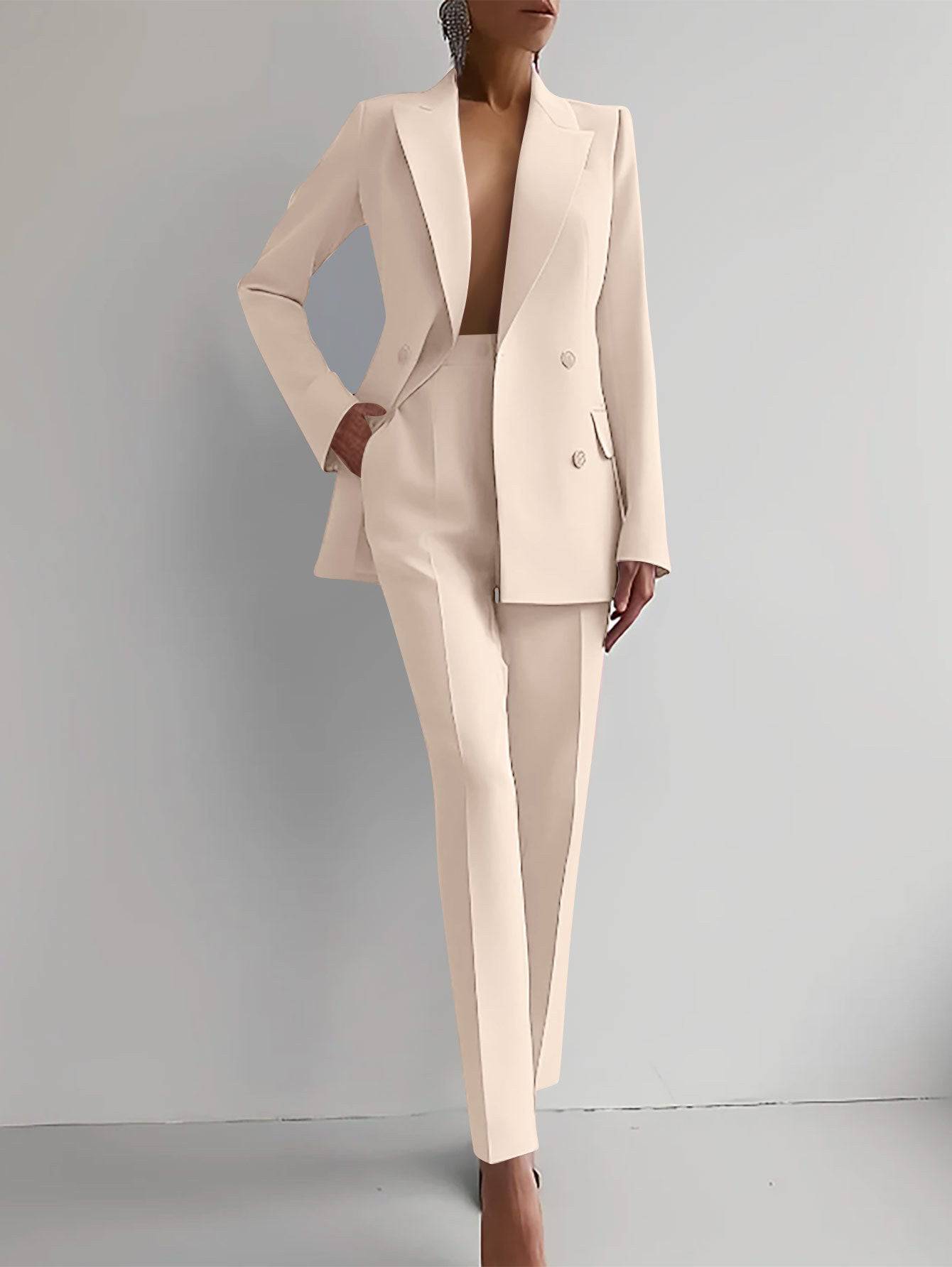 Women's Business Suit Two-Piece Outfit Blazer and Pants Set Business Suit Office Fashion Casual Business Attire Women's - Clothing Personality
