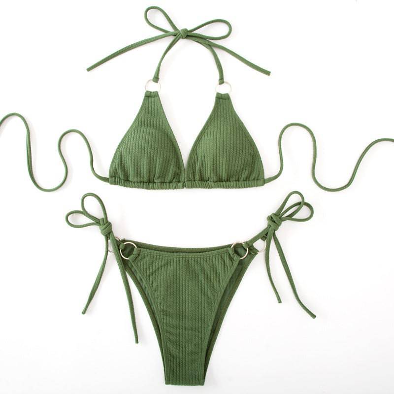 Sexy Bikini Set Summer Side Tie Thong Bandage Style Swimsuit Womens Clothing - Clothing Personality