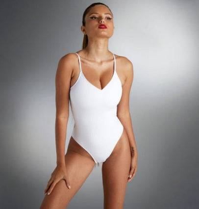 Summer Bikini Backless String Large Size Sexy Solid Color Triangle One-piece Swimsuit Womens Clothing - Clothing Personality