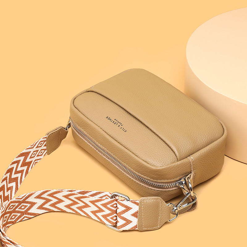 Fashion Shoulder Crossbody Bags With Rhombus Embroidered Wide Shoulder Strap Cute Small Square Bag Women - Clothing Personality