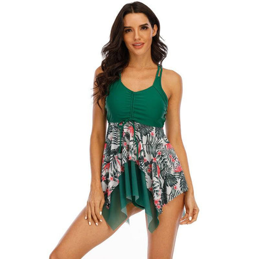 Swimsuit Tankini Skirt Split Swimsuit Slim Slim Conservative - Clothing Personality