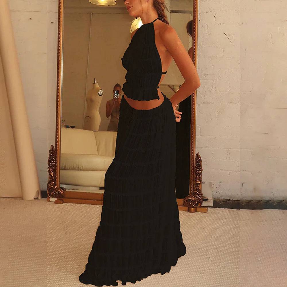 2-Piece Swing Skirt Outfit - Boho Chic - Sheer Outfit - Clothing Personality