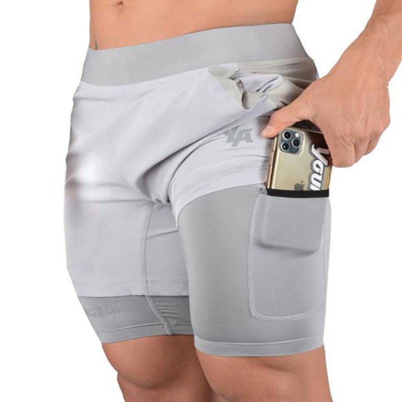 New Running Shorts Summer Men's Gym Fitness Bodybuilding Training Quick-drying Shorts Men's Jogging Running Sports 2-in-1 Shorts - Clothing Personality