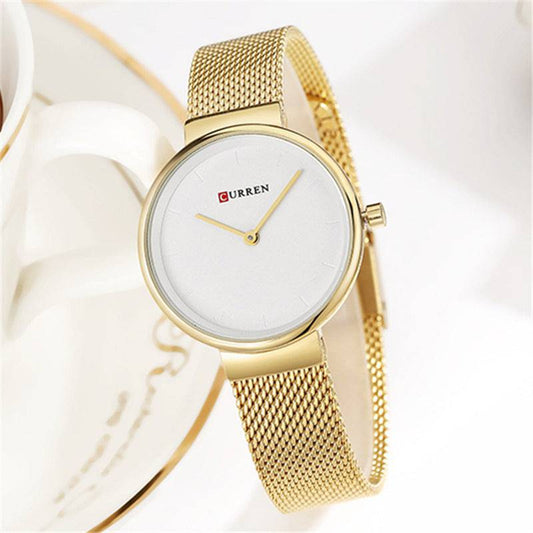 Fashion New Water Quartz Watch Women's Mesh Belt Casual Business Pointer Watch - Clothing Personality