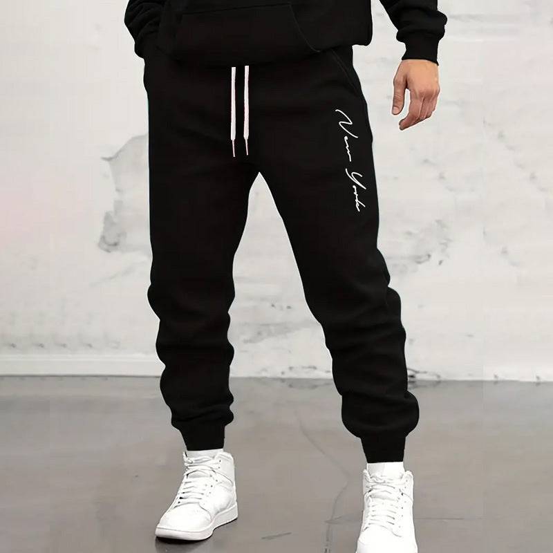Men's Casual Sports Trousers Men's Letter Printed Tapered Trousers - Clothing Personality