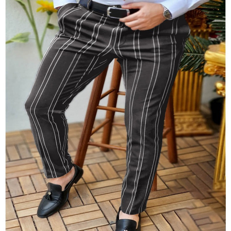 Spring And Autumn Slim Fit Men's Business Casual Pants Long Pants 3D Plaid - Clothing Personality
