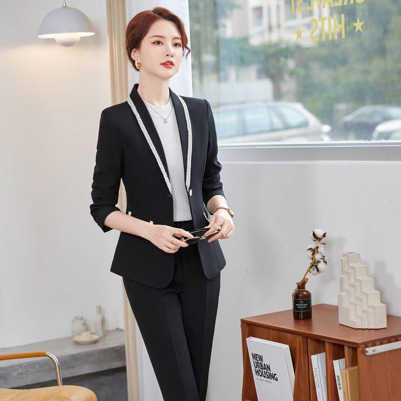 Women's Contemporary Modern Two-Piece Business Pants Suit - Clothing Personality