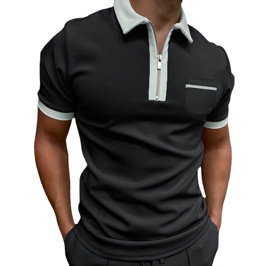 Men's Lapel Fashion Slim Pocket Men's T-Shirt POLO Shirt , Clothing Personality