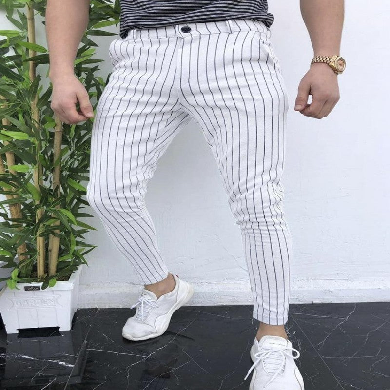 Spring And Autumn Slim Fit Men's Business Casual Pants Long Pants 3D Plaid - Clothing Personality