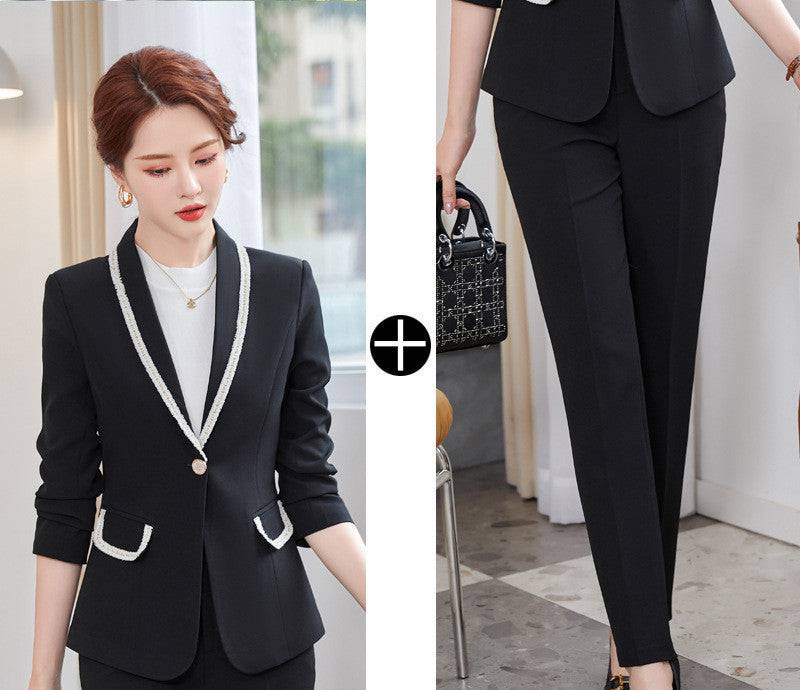 Women's Contemporary Modern Two-Piece Business Pants Suit - Clothing Personality