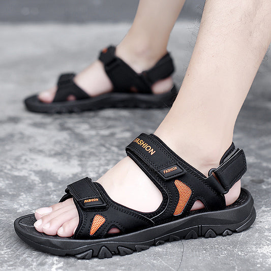 Velcro Sandals Men Summer Breathable Beach Shoes - Clothing Personality