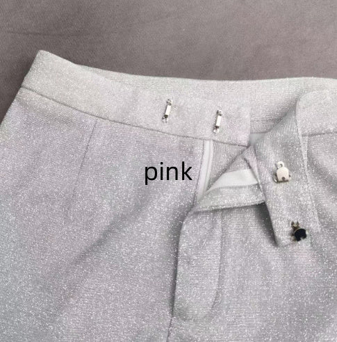 Glitter Suit Jacket Underwear Straight Leg Pants Suit - Clothing Personality