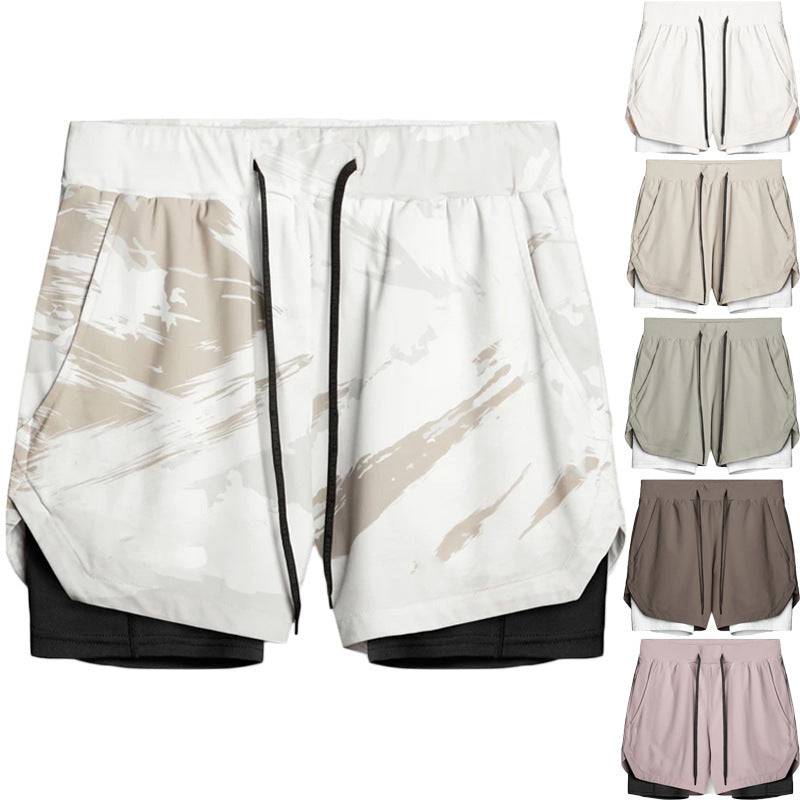 Sports Casual Quick-drying Double-layer Two-in-one Running Shorts - Clothing Personality