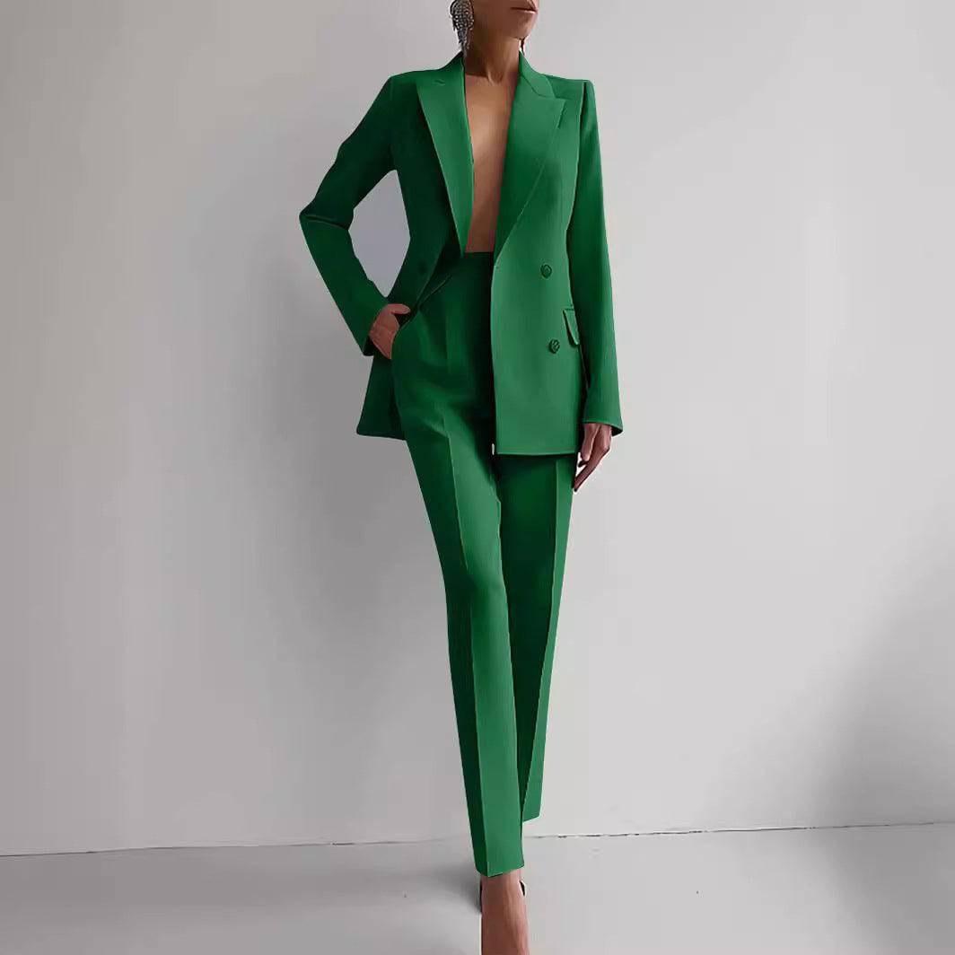 Women's Business Suit Two-Piece Outfit Blazer and Pants Set Business Suit Office Fashion Casual Business Attire Women's - Clothing Personality