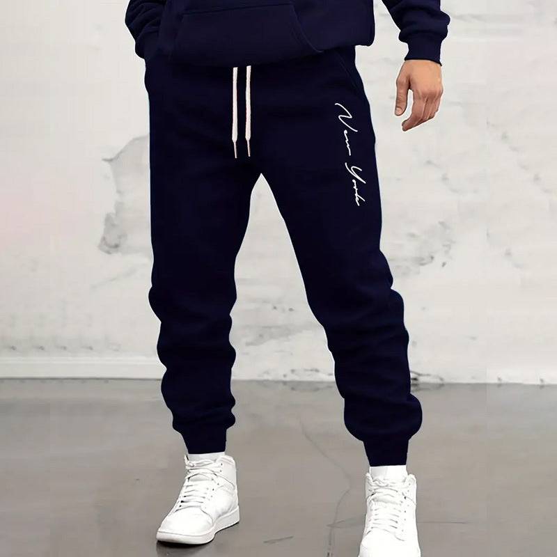 Men's Casual Sports Trousers Men's Letter Printed Tapered Trousers - Clothing Personality