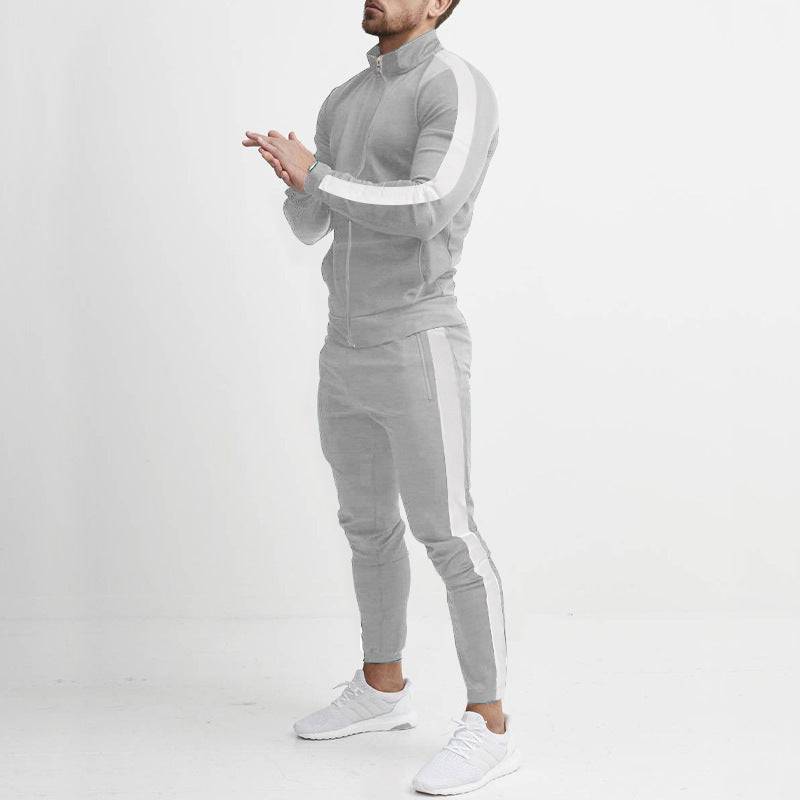 Men's Fashion Personalized Color Matching Hooded Sports Suit - Clothing Personality