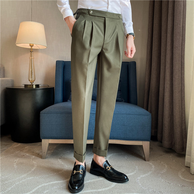 Slimming Belted Casual Pants - Trendy Suit Pants for Men