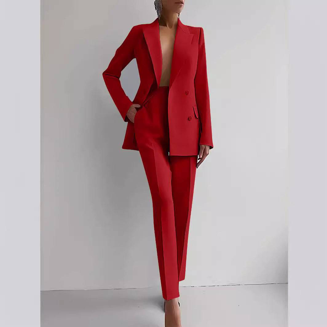 Women's Business Suit Two-Piece Outfit Blazer and Pants Set Business Suit Office Fashion Casual Business Attire Women's - Clothing Personality