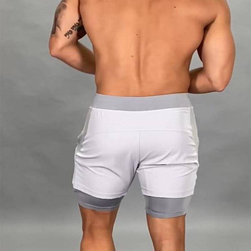 New Running Shorts Summer Men's Gym Fitness Bodybuilding Training Quick-drying Shorts Men's Jogging Running Sports 2-in-1 Shorts - Clothing Personality