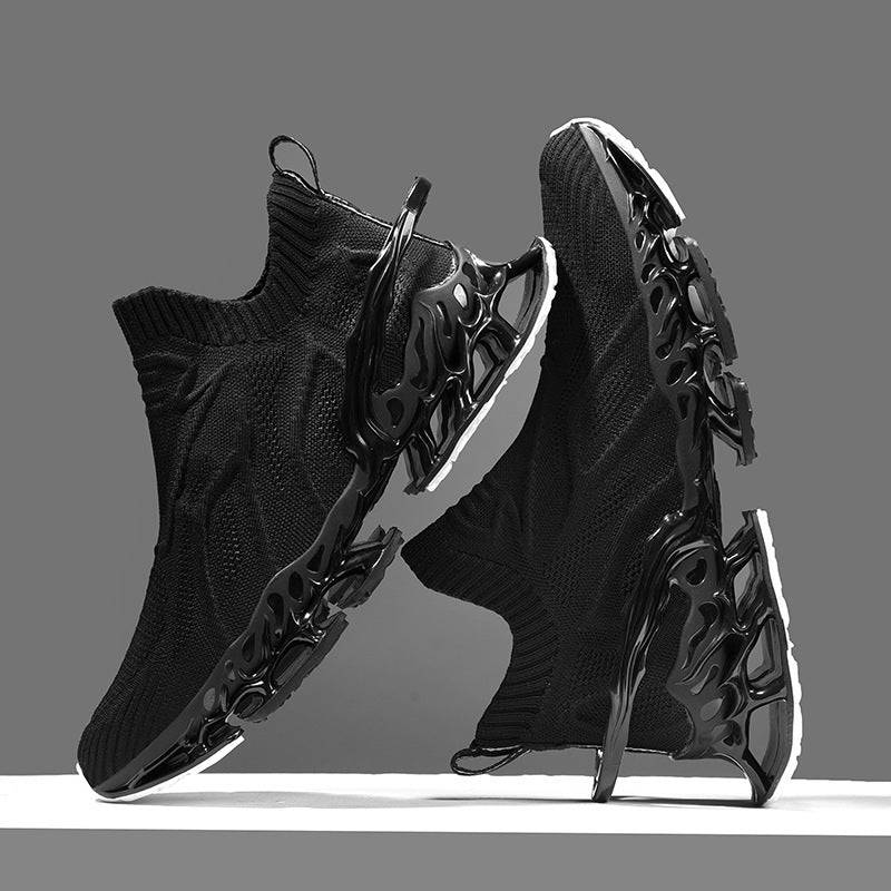 Breathable Blade Plus Size Shock Absorption Flying Woven Men's Sneaker - Clothing Personality