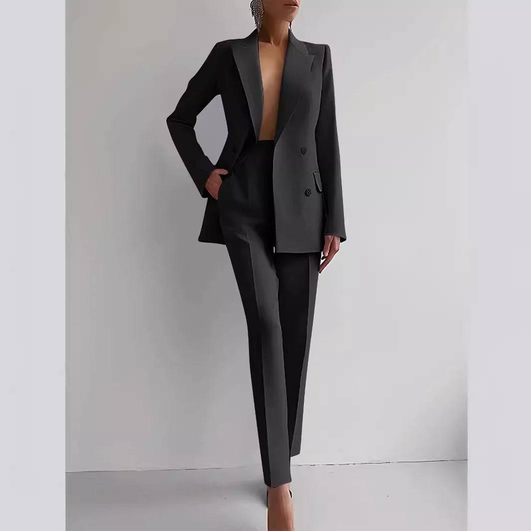 Women's Business Suit Two-Piece Outfit Blazer and Pants Set Business Suit Office Fashion Casual Business Attire Women's - Clothing Personality