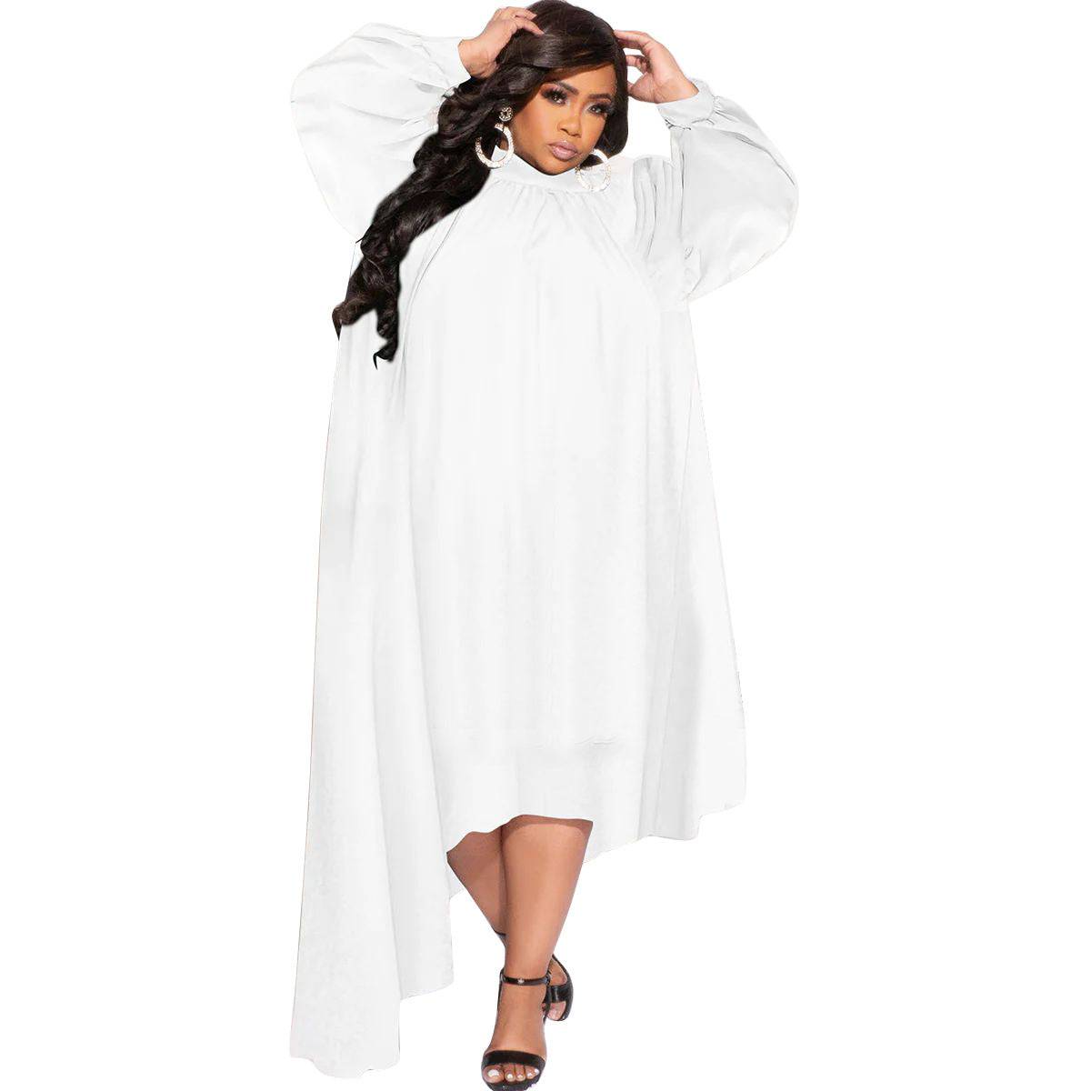 Casual Long Sleeve Solid Color Dress - Clothing Personality