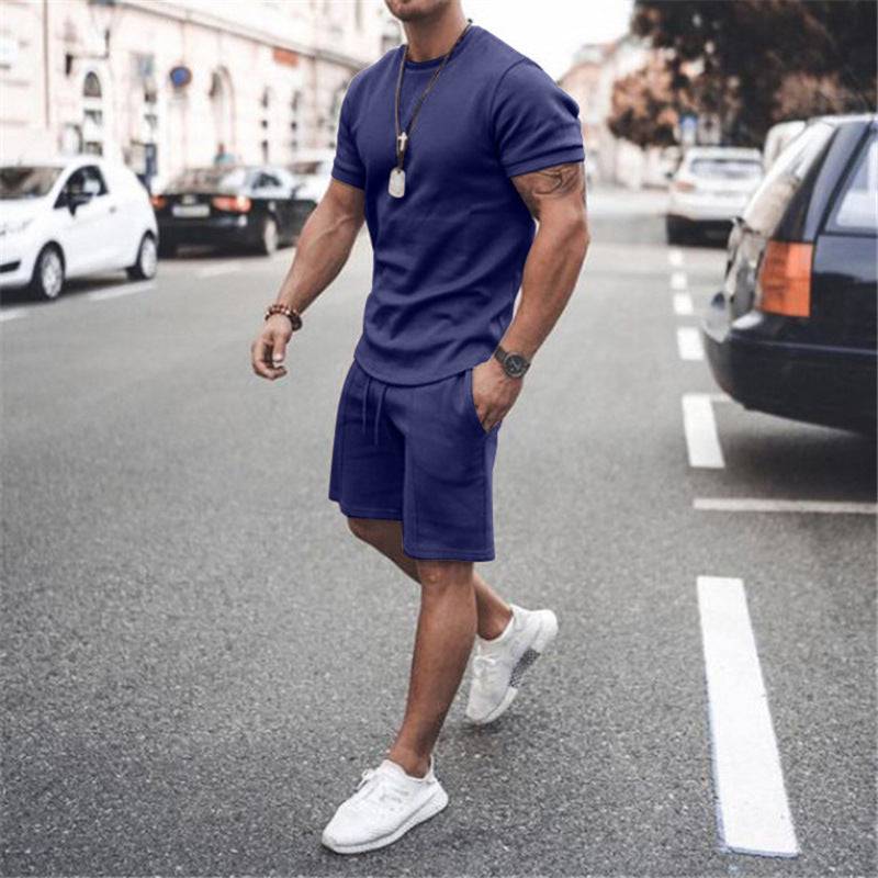 Men's Short Sleeve Shorts Set Two-Piece Sports And Leisure - Clothing Personality