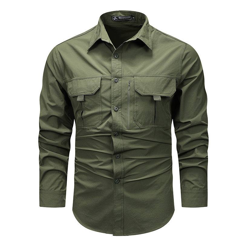 Retro Workwear Shirt Men's Long-sleeved Spring Fashion Brand Casual Overshirt - Clothing Personality