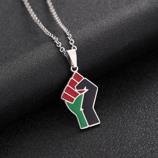 African Fist Symbol Titanium Steel Pendant Necklace - Clothing Personality