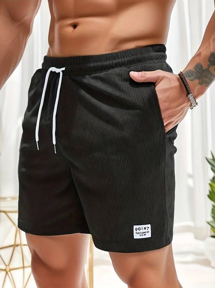 Lace-up Drawstring Shorts Summer Corduroy Sports Short Pants Mens Clothing - Clothing Personality