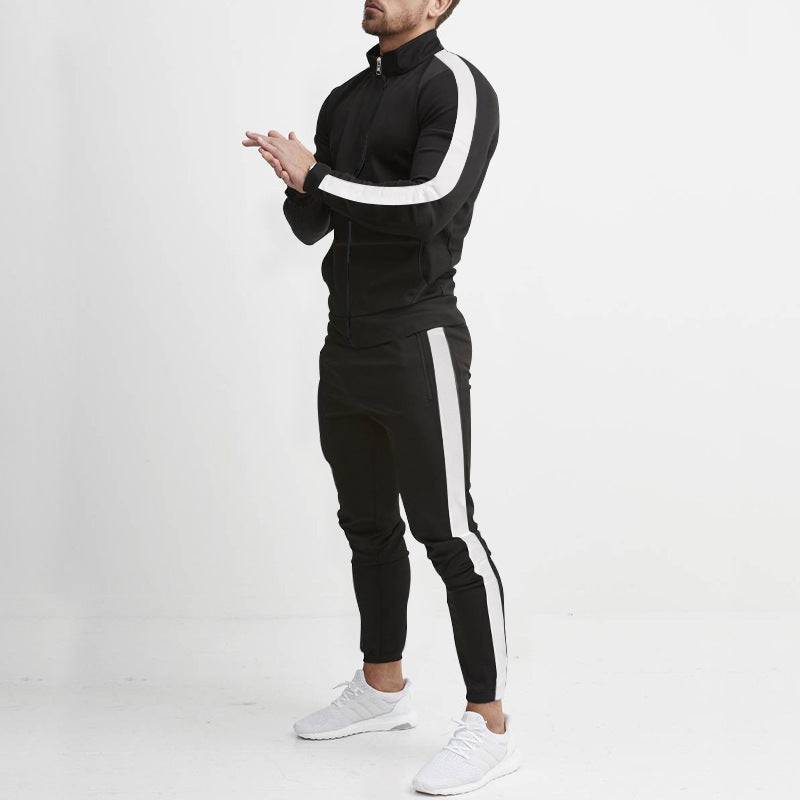 Men's Fashion Personalized Color Matching Hooded Sports Suit - Clothing Personality