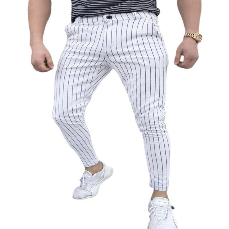 Spring And Autumn Slim Fit Men's Business Casual Pants Long Pants 3D Plaid - Clothing Personality