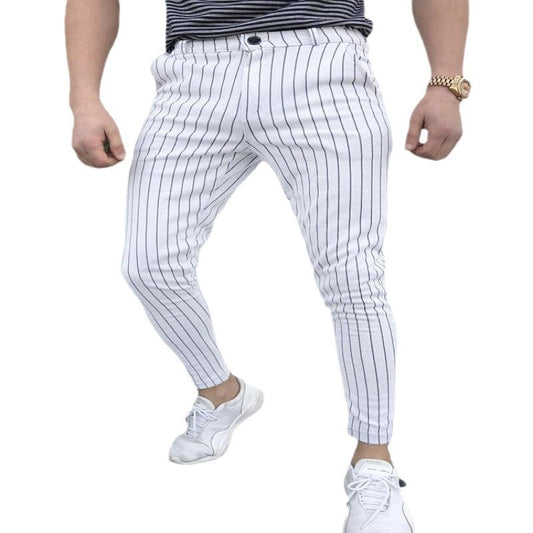 Spring And Autumn Slim Fit Men's Business Casual Pants Long Pants 3D Plaid - Clothing Personality