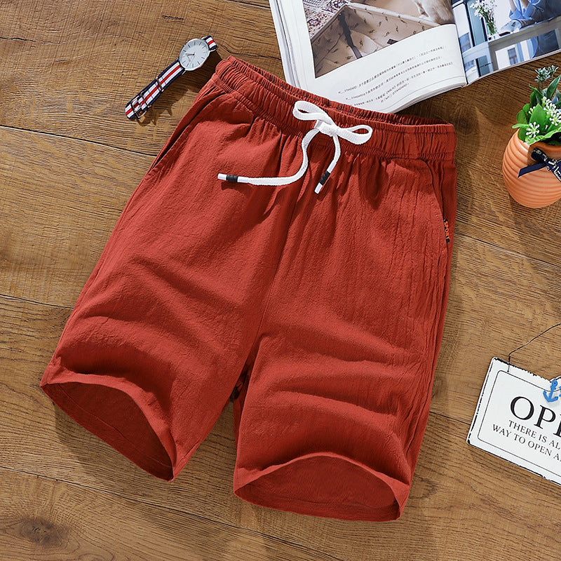 Leisure Loose Korean Cotton And Linen Shorts Men's Shorts - Clothing Personality