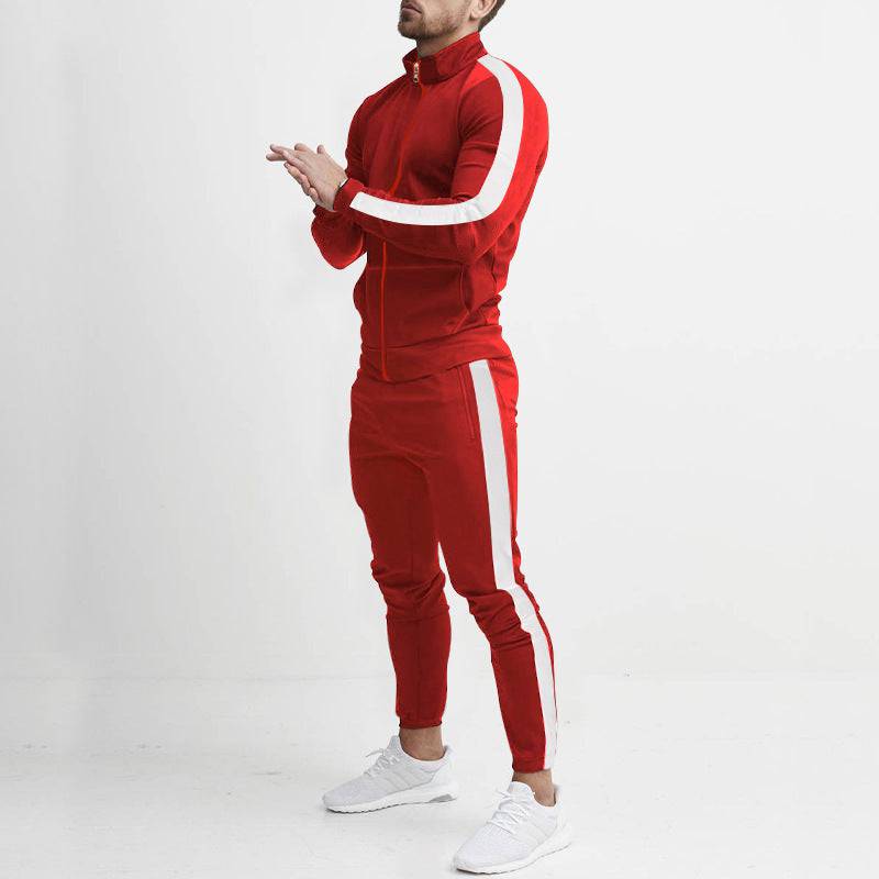 Men's Fashion Personalized Color Matching Hooded Sports Suit - Clothing Personality