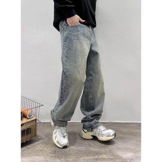 Jeans Men's Autumn New Baggy Straight Trousers Casual Long Pants - Clothing Personality