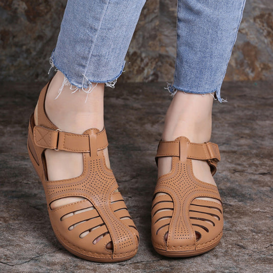 Wedges Sandals Summer Women's Round Toe Roman Shoes - Clothing Personality